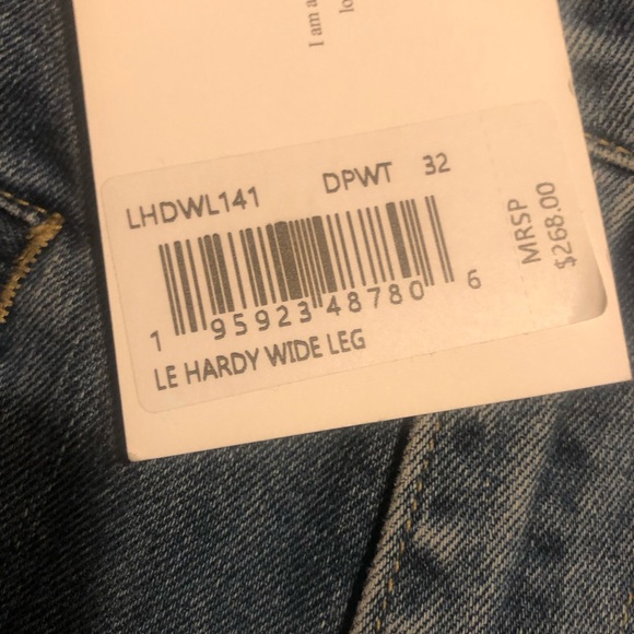 NWT $268 FRAME Le Hardy High Waist Wide Leg Jeans in 'Deepwater' in size 32! - Picture 10 of 12